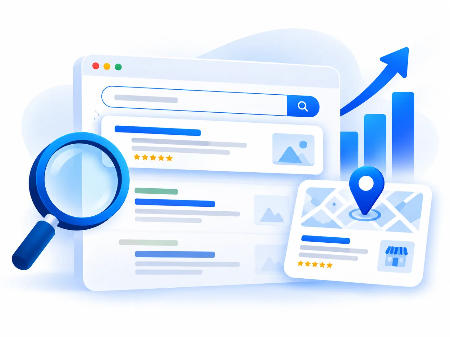 Search ranking growth illustration