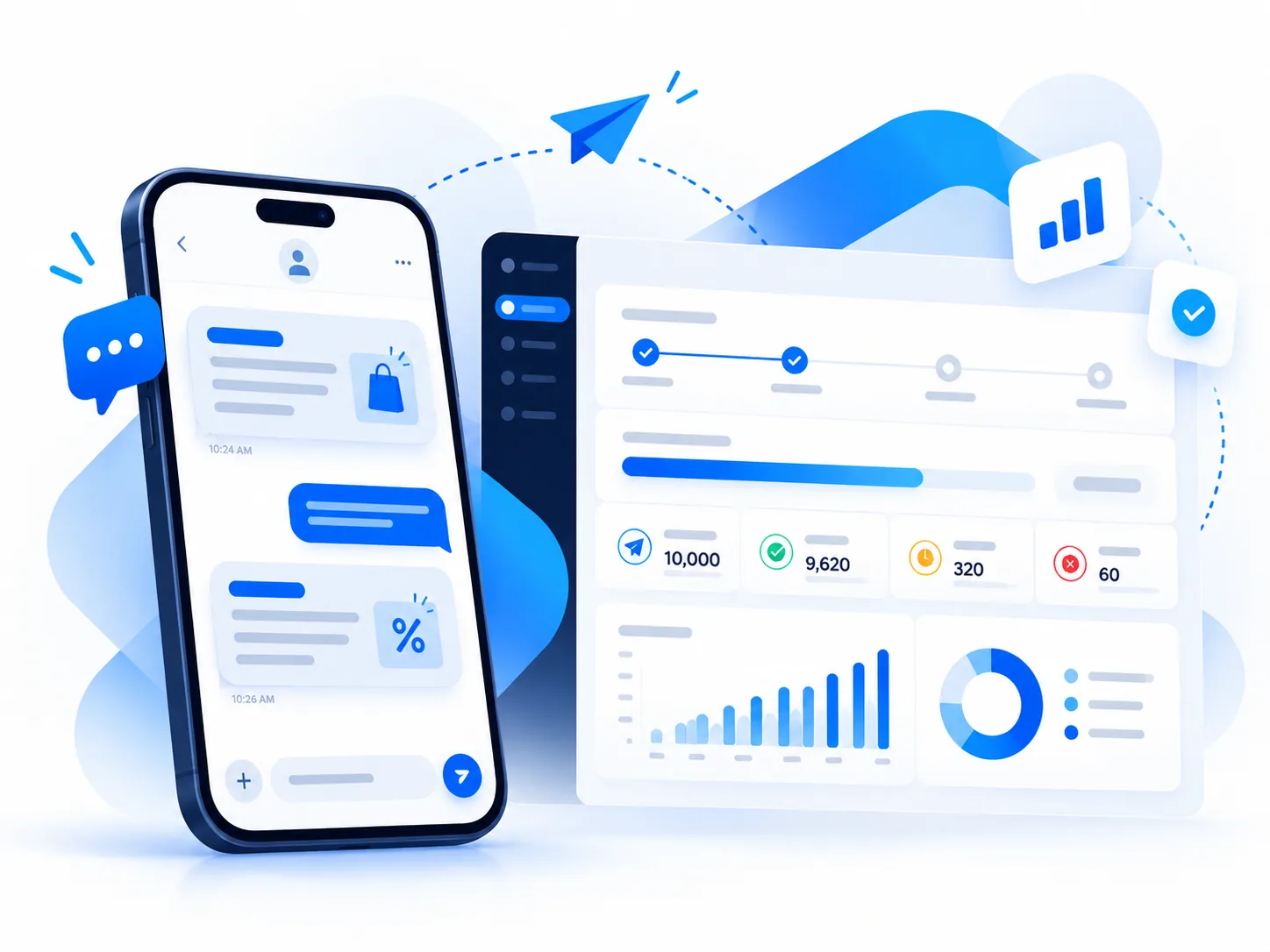 SMS marketing interface mockup