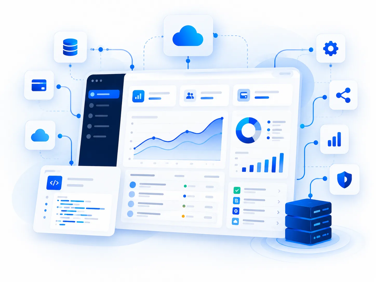 Admin dashboard interface mockup